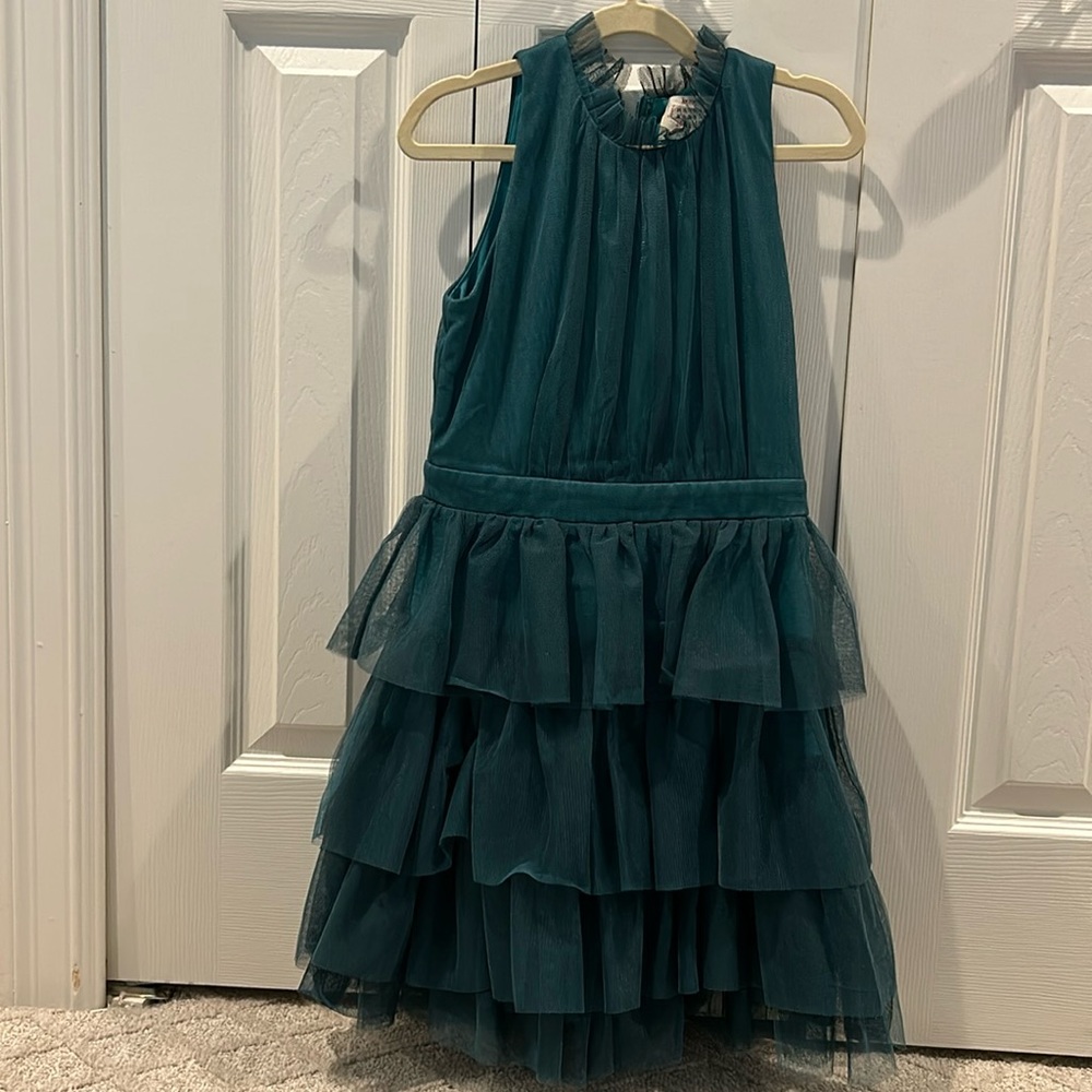 Girls Hannah Banana emerald green size 10 dress